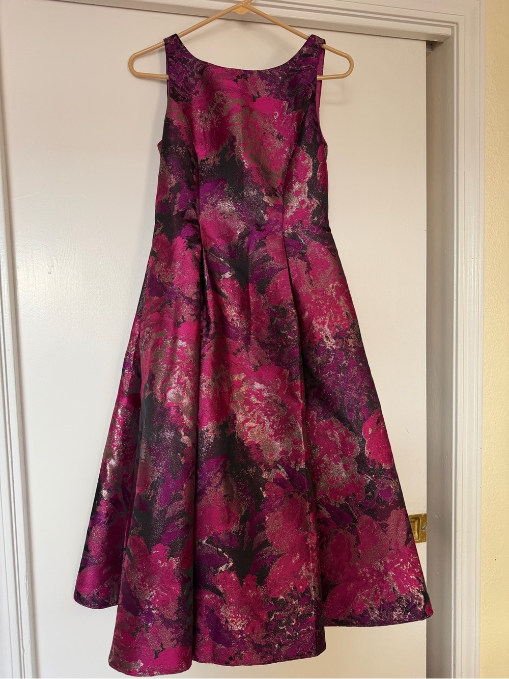 Adrianna Papell Fuchsia Floral Party Dress